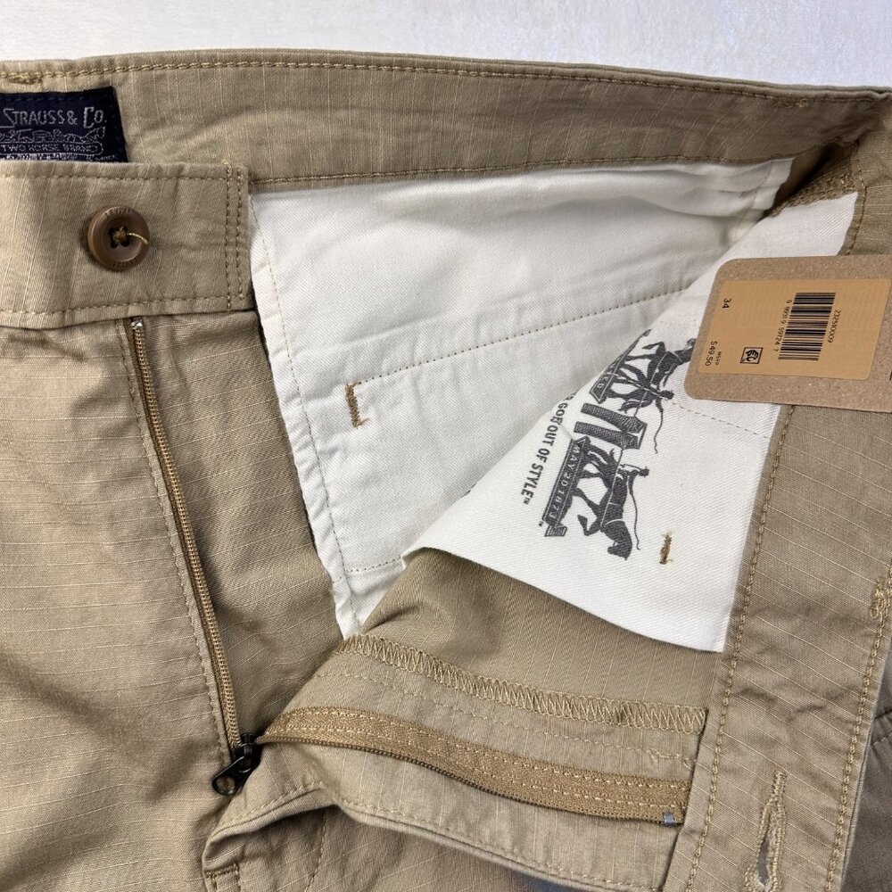 Levi's Carrier Mens Cargo Shorts Sz 34 Loose Fit Khaki NWT Outdoors casual - Picture 4 of 11